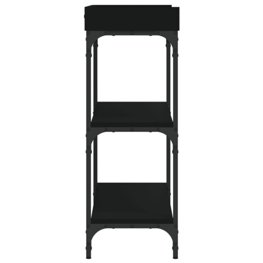 Konsollbord med hyller svart 100x30x80 cm 8721012195899