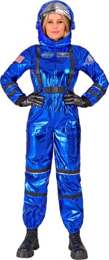 Widmann Astronaut Blå Metallic Dame Kostyme X-Small 29069