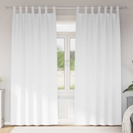  Gardiner med gardiner 2 pcs Klar hvit Polyester