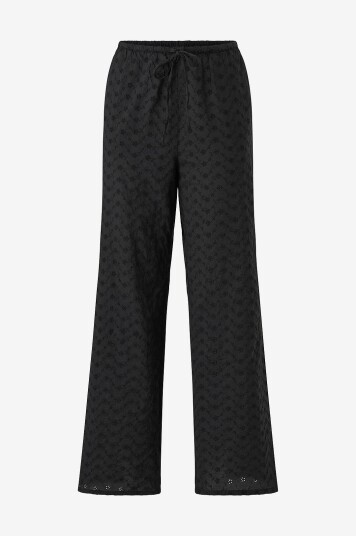 Gina Tricot Bukser Broderie Anglaise Trousers Svart