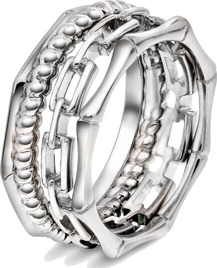 Pan Jewelry, Ringer i 925 rodinert sølv 4 pk., størrelse 48