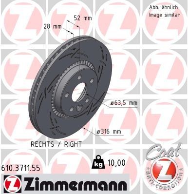 Bremseskive ZIMMERMANN 610.3711.55