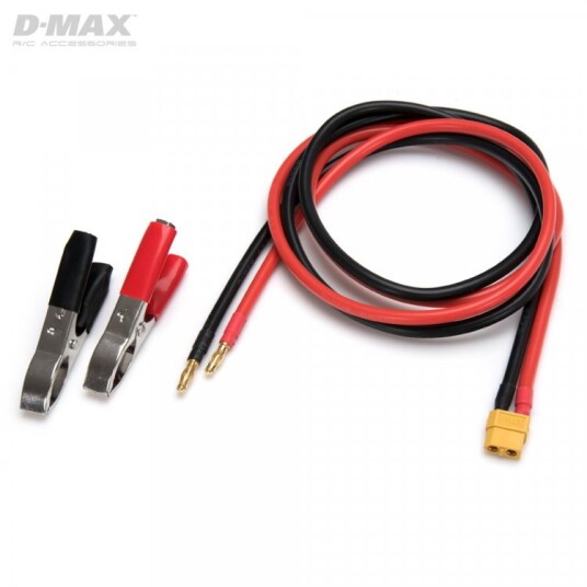 DynoMax XT60 IDST DC Input Leads with Battery Clips & 4mm 1m DynoMax XT60 IDST DC Input Leads with Battery Clips & 4mm 1m