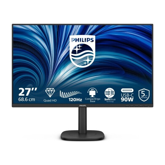 Philips 27B2U3601 27" QHD IPS LED Skjerm med 120Hz og USB-C Philips 27B2U3601 27" QHD IPS LED Skjerm med 120Hz og USB-C