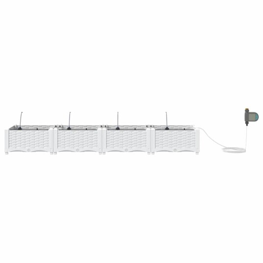 Hageplanter med vanningssystem 4 stk Hvit Hageplanter med vanningssystem 4 stk Hvit