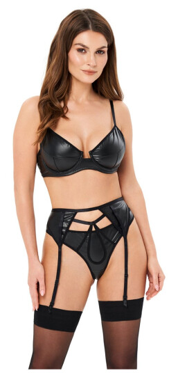 Kotek Blackelia Wetlook BH 3-delt Sett L/XL Kotek Blackelia Wetlook BH 3-delt Sett L/XL