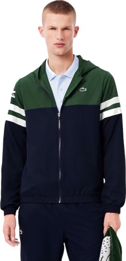 Lacoste Tennis Hooded Jakke Herre Grønn/Navy Xl