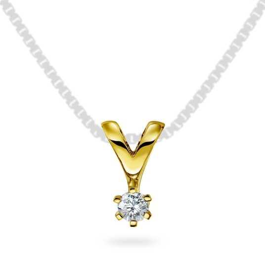 Olivia by Gullfunn, Anheng i 585 gult gull med diamant 0,07 ct