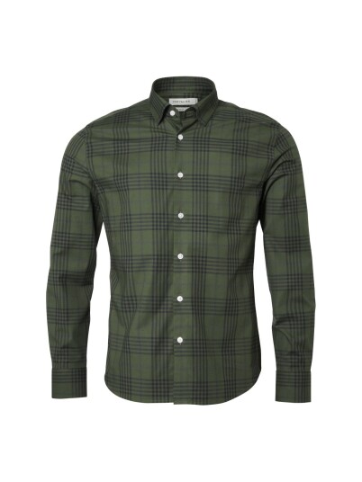 Chevalier Carlton Contemporary Fit Shirt Men Dark Forest Checked L L