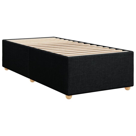 Seng med madrass boksfjær svart 90x200 cm stoff 8721102702297