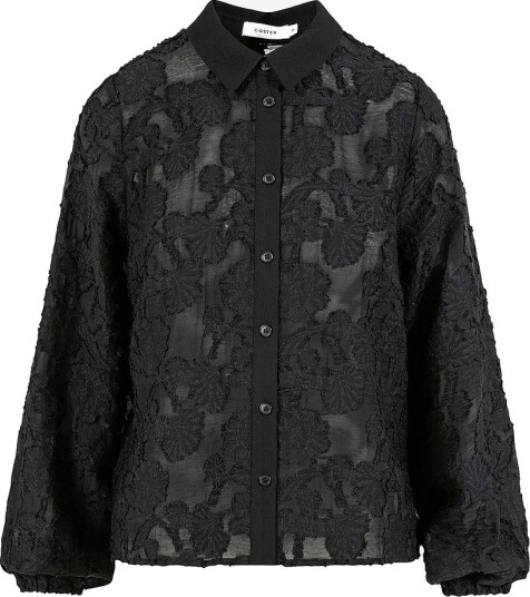 Coster Copenhagen Bluse Flower structure shirt Svart