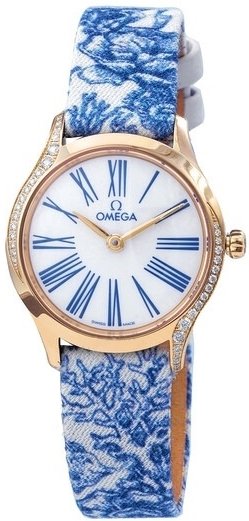 Omega Dameklokke 428.57.26.60.04.001 De Ville Mini Tresor Hvit/Lær