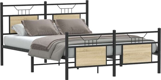 Sengeramme uten madrass sonoma eik 140x190 cm konstruert tre 4106810
