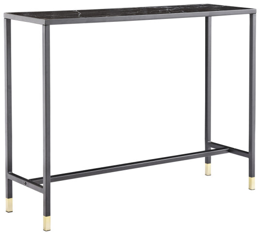 Dipp konsollbord 30x100 cm glass svart marmor dekor.