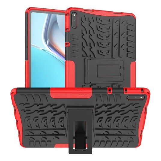 INCOVER Huawei MatePad 11 Håndverker Deksel m. Dekkdesign & Stativfunksjon - Svart & Rød