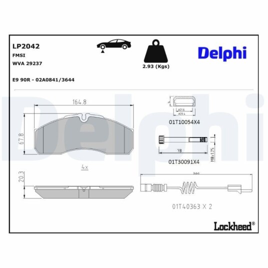 Bremseklosser DELPHI LP2042