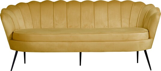 Nice sofa 3 seter velour karry gul.
