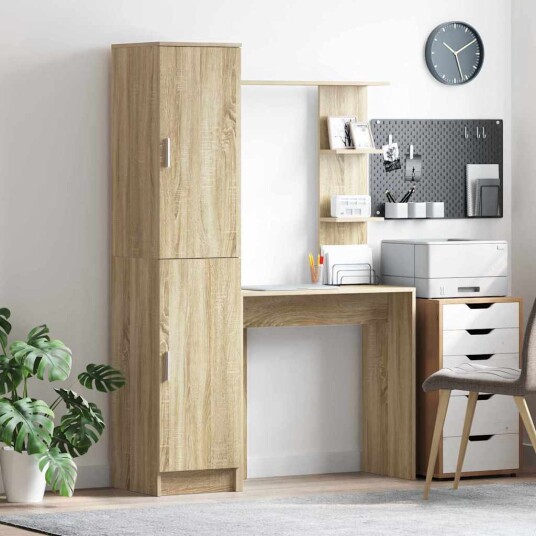 Skrivebord med lagring 2 pcs Sonoma eik 78,5 x 37 x 154,5 cm Skrivebord med lagring 2 pcs Sonoma eik 78,5 x 37 x 154,5 cm