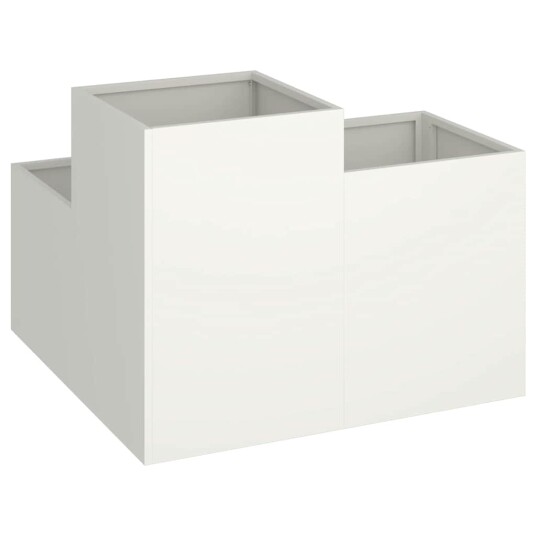  Hageplantekasse 80x80x60 cm Hvit Stål