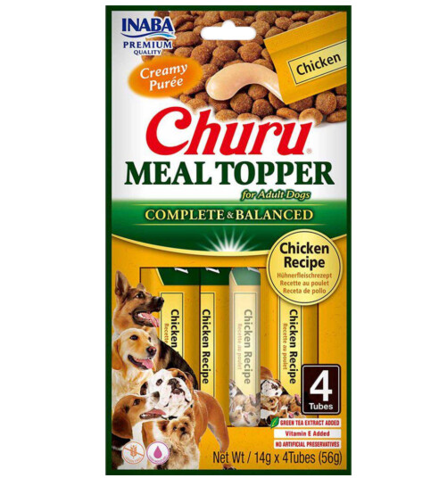 Churu Kylling Topp for Hundemat 4 stk - Sunn Snacks og Belønning