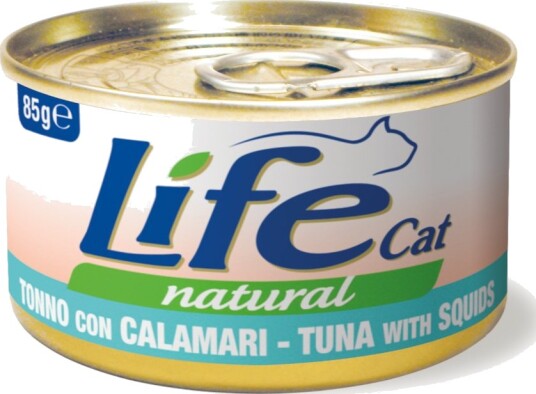 Life Cat Natural Våtfôr Adult Sparepakke Tunfisk Med Blekksprut 12 X 85 G