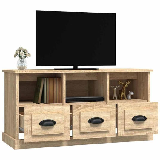 vidaXL TV-benk sonoma eik 100x35x50 cm konstruert tre