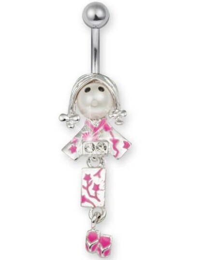 Geisha Girl Navlepiercing Rosa