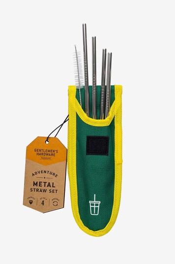 Gentlemen's Hardware Metallsugerørssett for reiser Grønn
