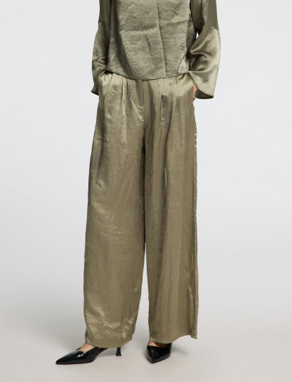 Selected Slfselene Hw Wide Pant B - Green - 40