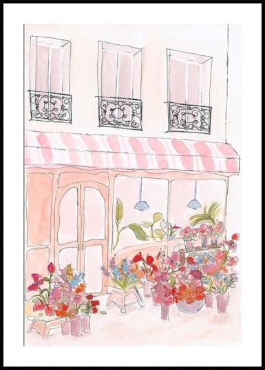 Pink Flower Shop Plakat / 30x40cm
