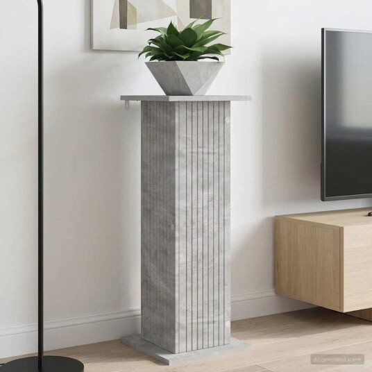 vidaXL Planteholder Betonggrå 30,5 x 30 x 80,5 cm Konstruert tre