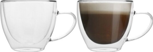 Fat Termisk Glass 270 Ml Malakit 2 Stk Cappuccino Kopper Med Håndtak