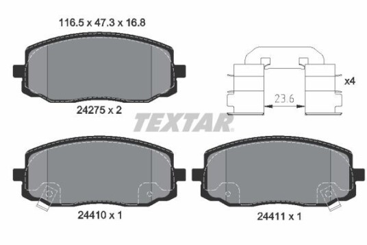 Bremseklosser TEXTAR 2427501 Bremseklosser TEXTAR 2427501