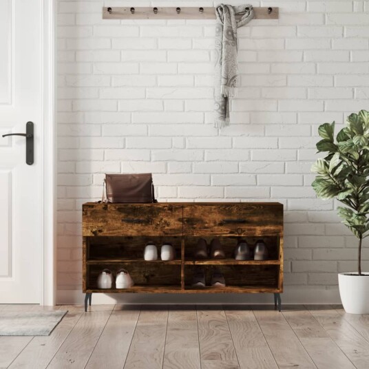 vidaXL Skobenk r?kt eik 102x35x55 cm konstruert tre