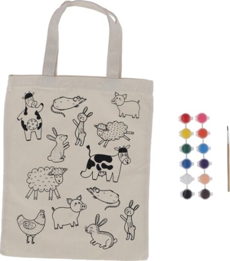 Esschert Design Kg340 Handlenett Beige Polyester Polypropylen (Pp) Bilde Dyremønster 290 Mm