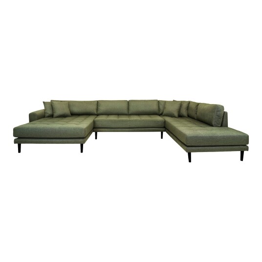 House Nordic Lido U-sofa open end, venstre vendt - Olivengrønn
