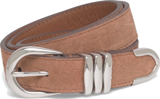 Lauren Ralph Lauren Metal Keeper Suede Skinny Belt Brown XL Lauren Ralph Lauren Metal Keeper Suede Skinny Belt Brown XL
