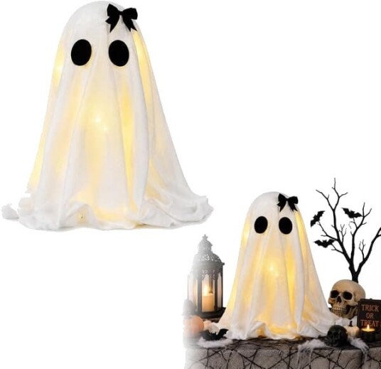 Halloween Lysende Spøkelsesdekorasjoner med Heksehatter
