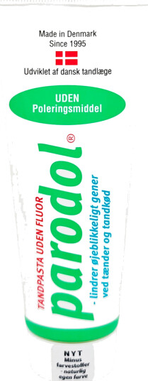Parodol Sensitive Teeth & Gum Tannkrem uten fluor GRØNN