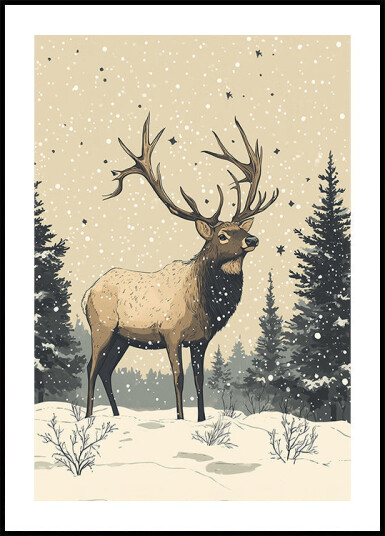 Elk Holiday Poster Plakat Plakat / 30x40cm Elk Holiday Poster Plakat Plakat / 30x40cm