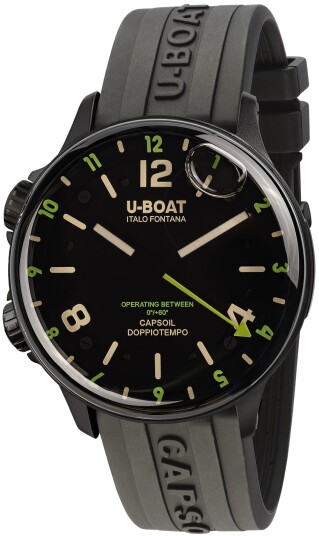 U Boat Herreklokke 8840 Capsoil Sort/Gummi Ø45 mm