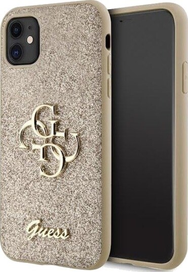 GUESS GUHCN61HG4SGD case for iPhone 11 / Xr - gold Glitter Script Big 4G