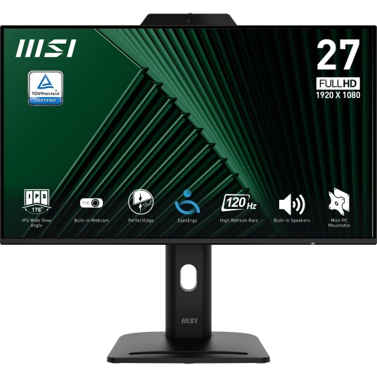 MSI PRO MP272PMG 27" FHD IPS Skjerm 120Hz 4ms Svart MSI PRO MP272PMG 27" FHD IPS Skjerm 120Hz 4ms Svart