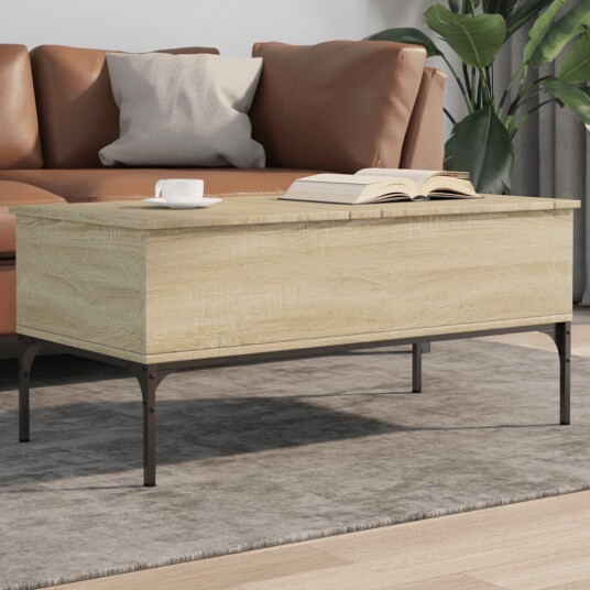  Salongbord sonoma eik 100x50x45 cm konstruert tre og metall 8721012479517