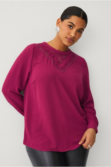 Zizzi - Bluse vKamma L/S Blouse - Rosa