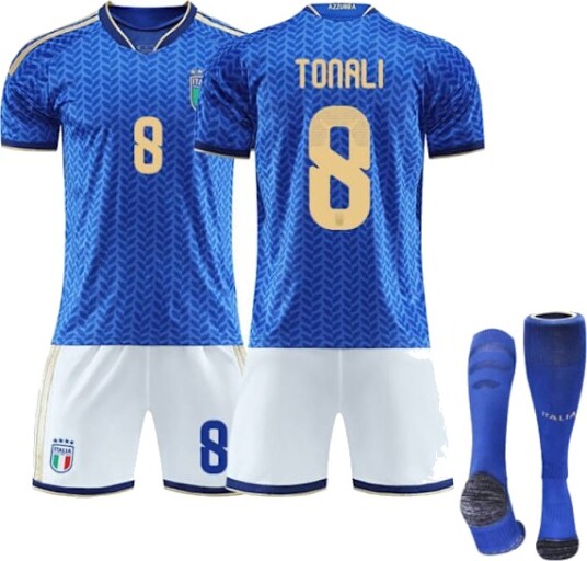 2026 FIFA World Cup Italia Hjemmedrakt – #1 DONNARUMMA #10 R.BAGGIO #14 CHIESA #18 BARELLA Barne /Voksenstørrelser Pustende Stoff