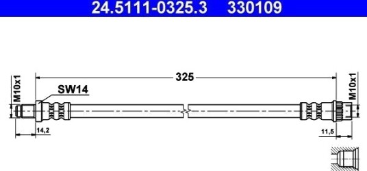 ATE 24.5111 0325.3 Bremseslange