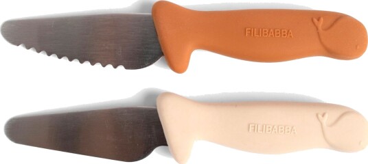 Filibabba Knivsett til barn 2 pakning   Pumpkin + Offwhite   2 stk.