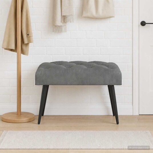 vidaXL Benk med knappheft Mørkegrå 60 x 40 x 45 cm Fløyel