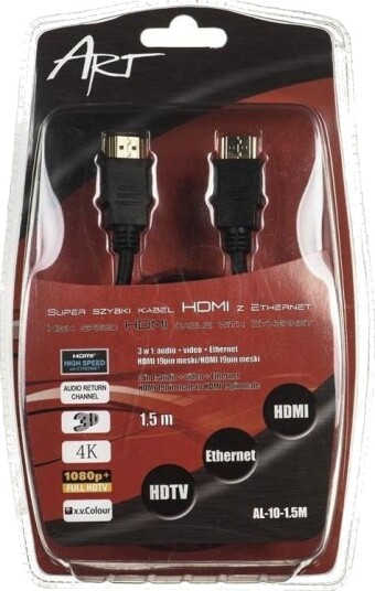 Art Al 01 1,8 M Hdmi Type A Standard Hdmi Type A Standard 4096 X 2160 Piksler 3D Svart